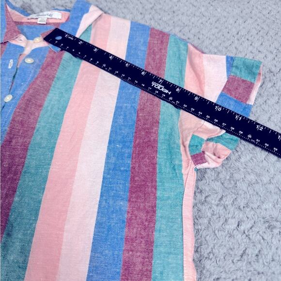 Madewell Women’s Dress Central Shirtdress in Flagstaff Stripe Linen Blend XXS - Picture 8 of 14